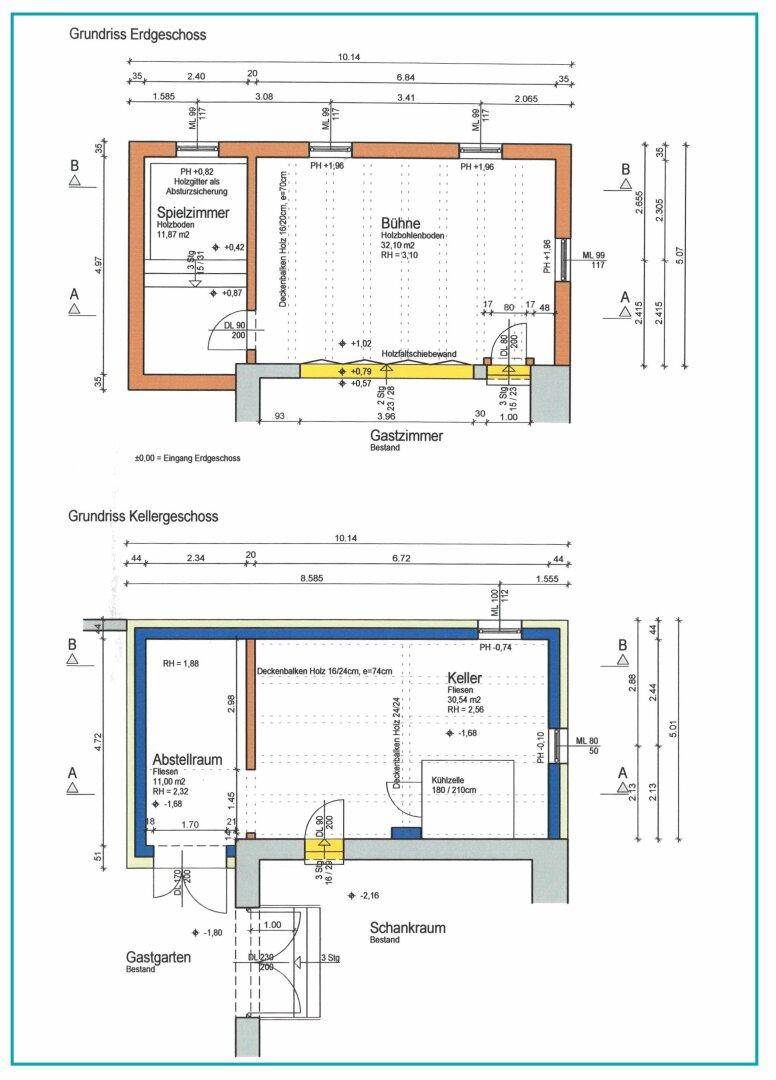 EP Umbau Gasthaus (Bühne EG, Lager UG)
