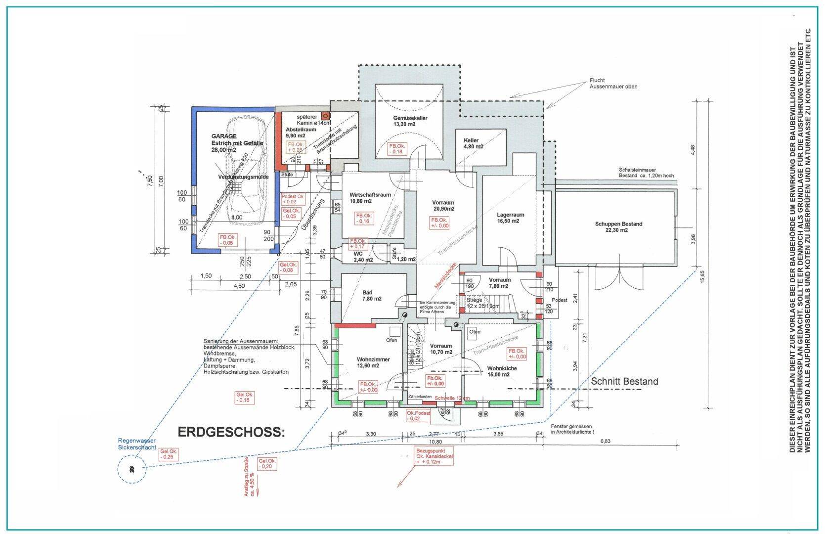 Grundriss des Erdgeschosses mit Garage, Wohnzimmer und weiteren Räumen.