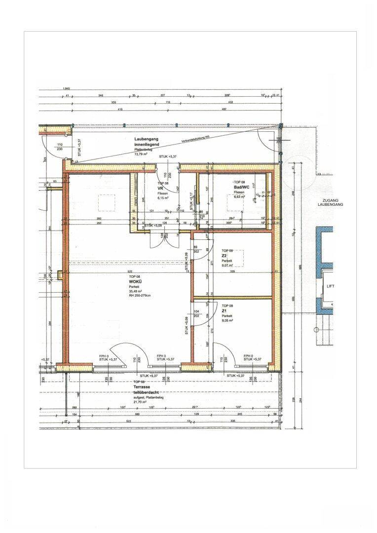 Grundriss einer Wohnung mit mehreren Räumen und einem Balkon.