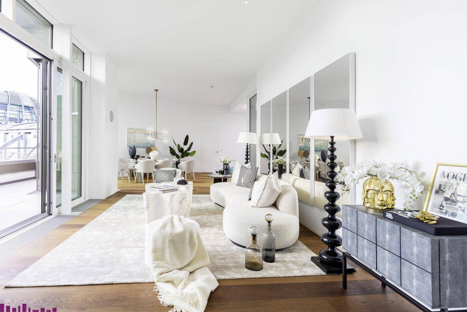 Penthouse Opernresidenz Wohn- und Essbereich