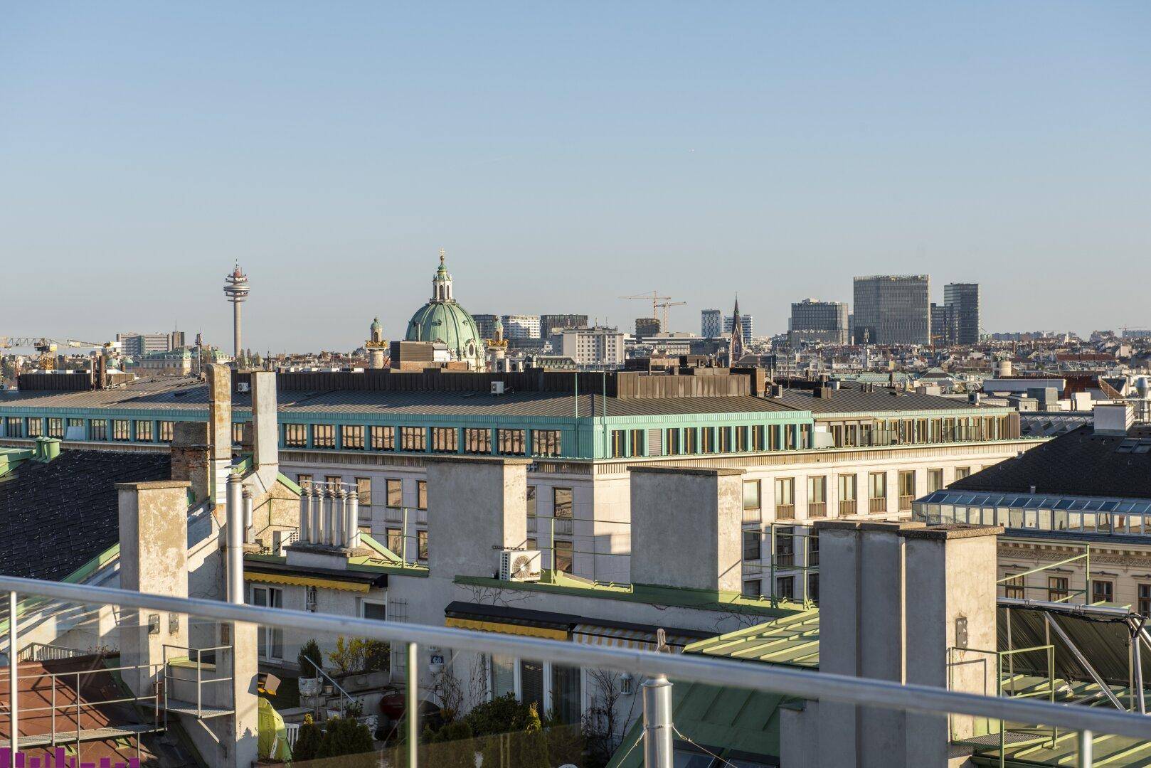 Penthouse Opernresidenz Blick auf die Innenstadt