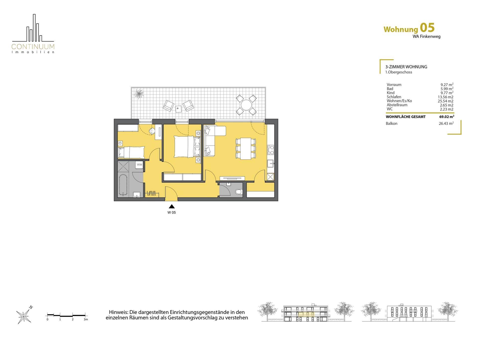 3- Zimmer Neubauwohnung in einer Sackgasse - Widok 2