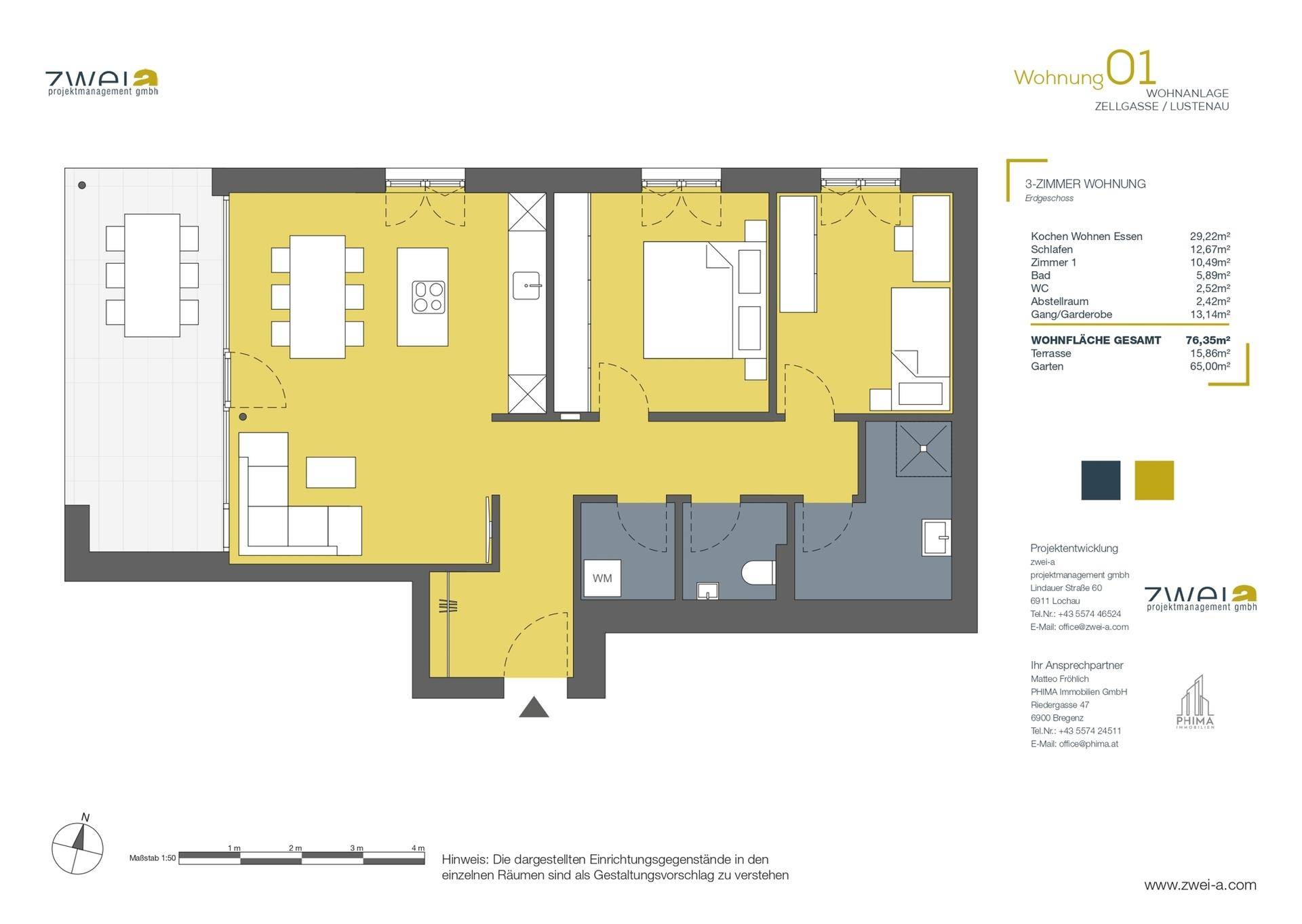 Tolle 3-Zimmer GartenwohnungLUSTENAU / ZELLGASSE (Top 01) - Widok 2