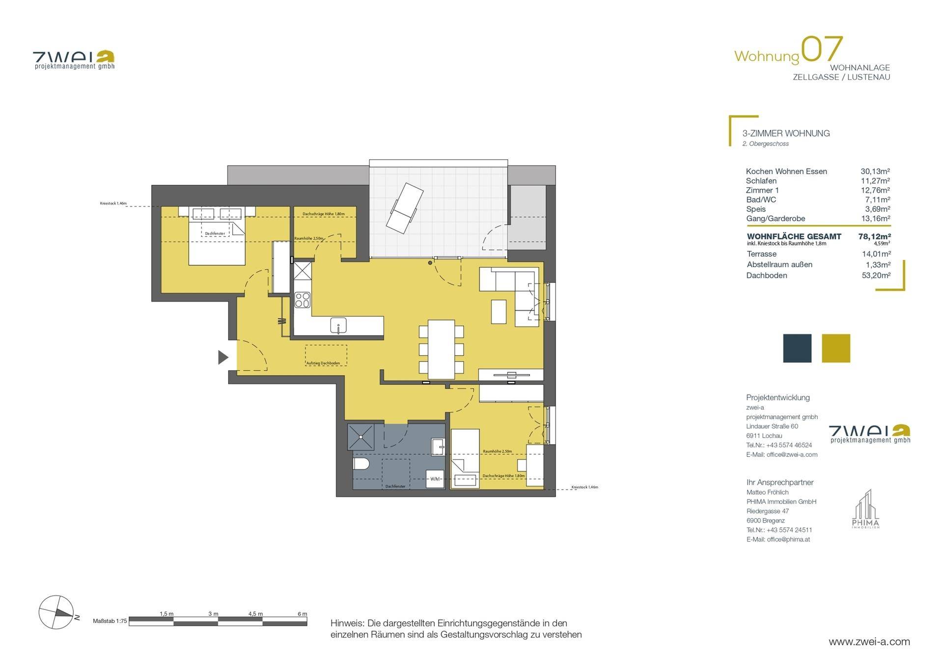 Große 3-Zimmer Neubauwohnung inkl. DachbodenLUSTENAU / ZELLGASSE (Top 07) - Widok 2