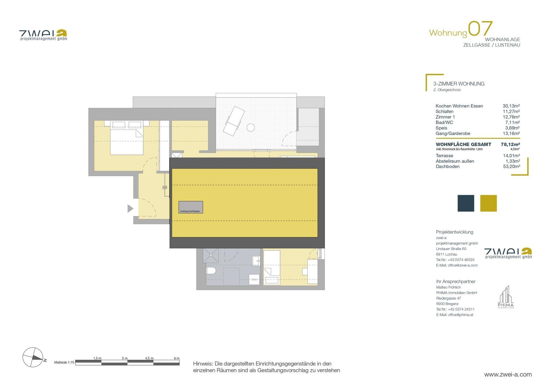 Große 3-Zimmer Neubauwohnung inkl. DachbodenLUSTENAU / ZELLGASSE (Top 07) - Widok 3