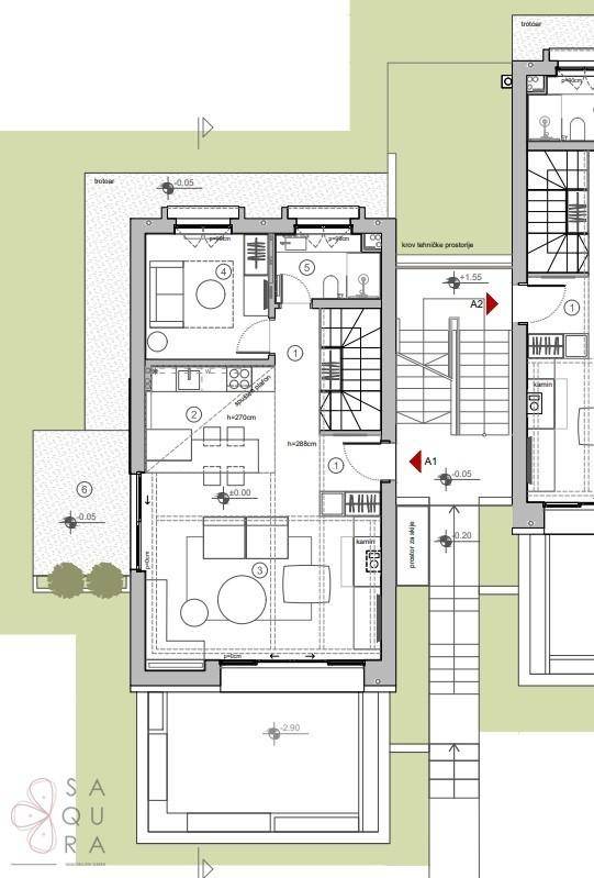 2. Second apartment level - Entrance level