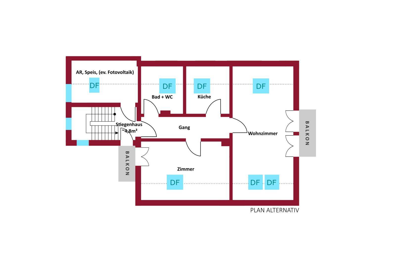 Dachgeschoss Alternativplan