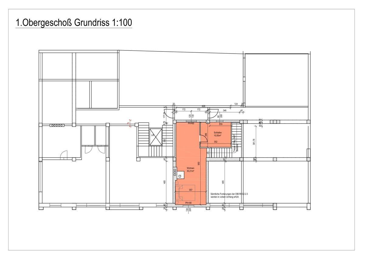 oberer Teil der Maisonettewohnung im 1. OG