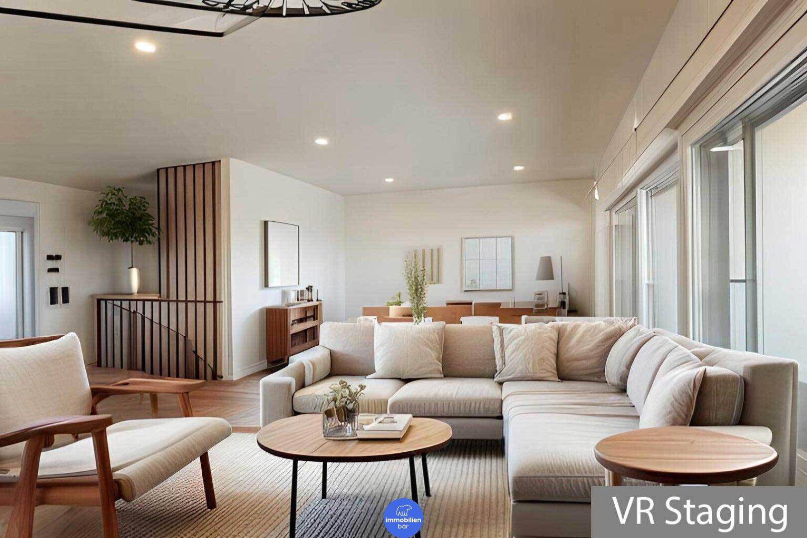 Virtuell gestagtes Wohnzimmer