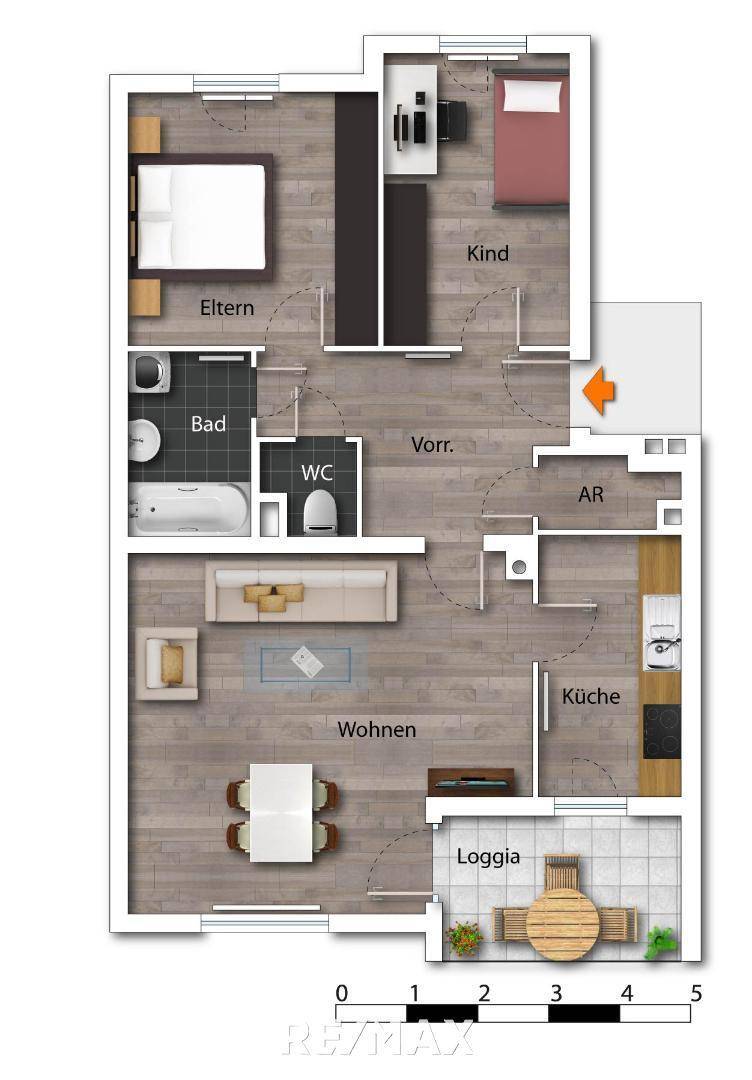 Plan möbliert 425