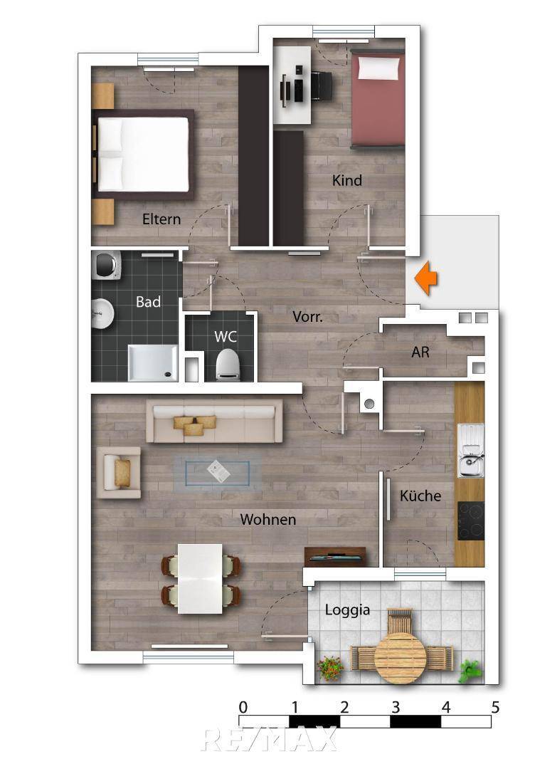 Plan 425 möbliert