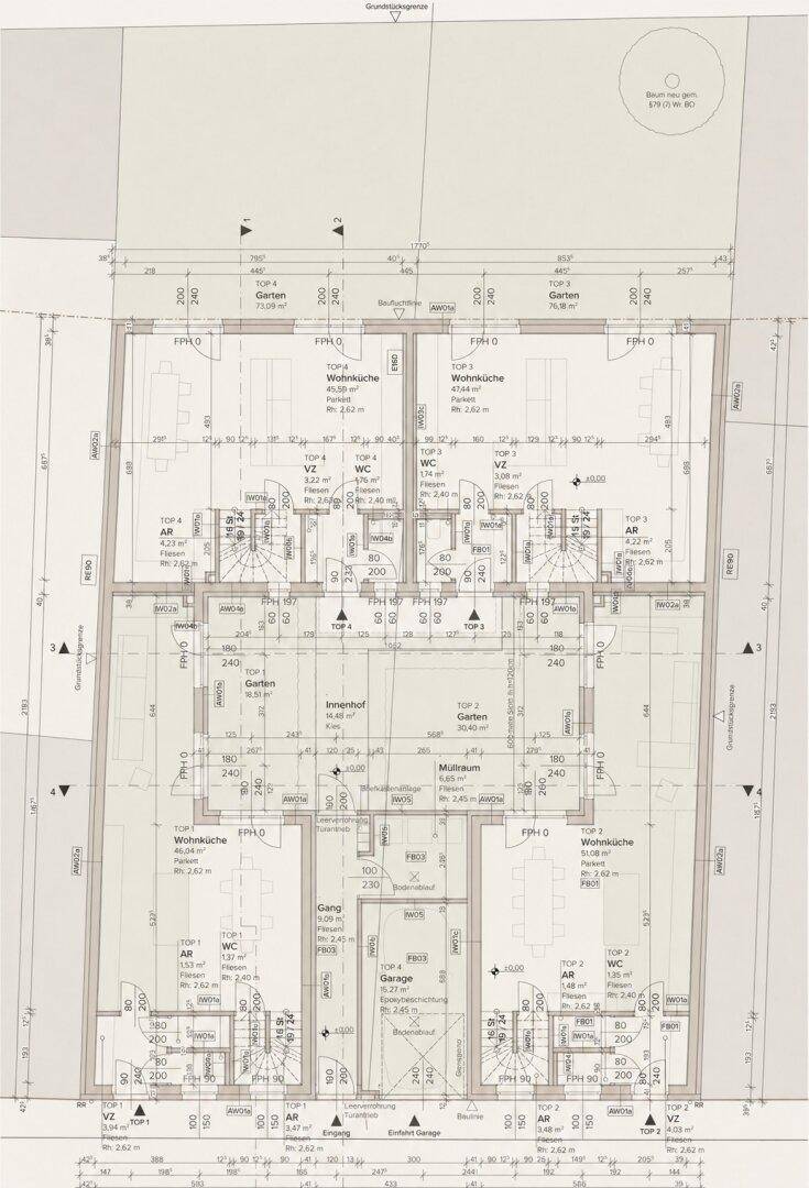 Lageplan Haus 1 - 4