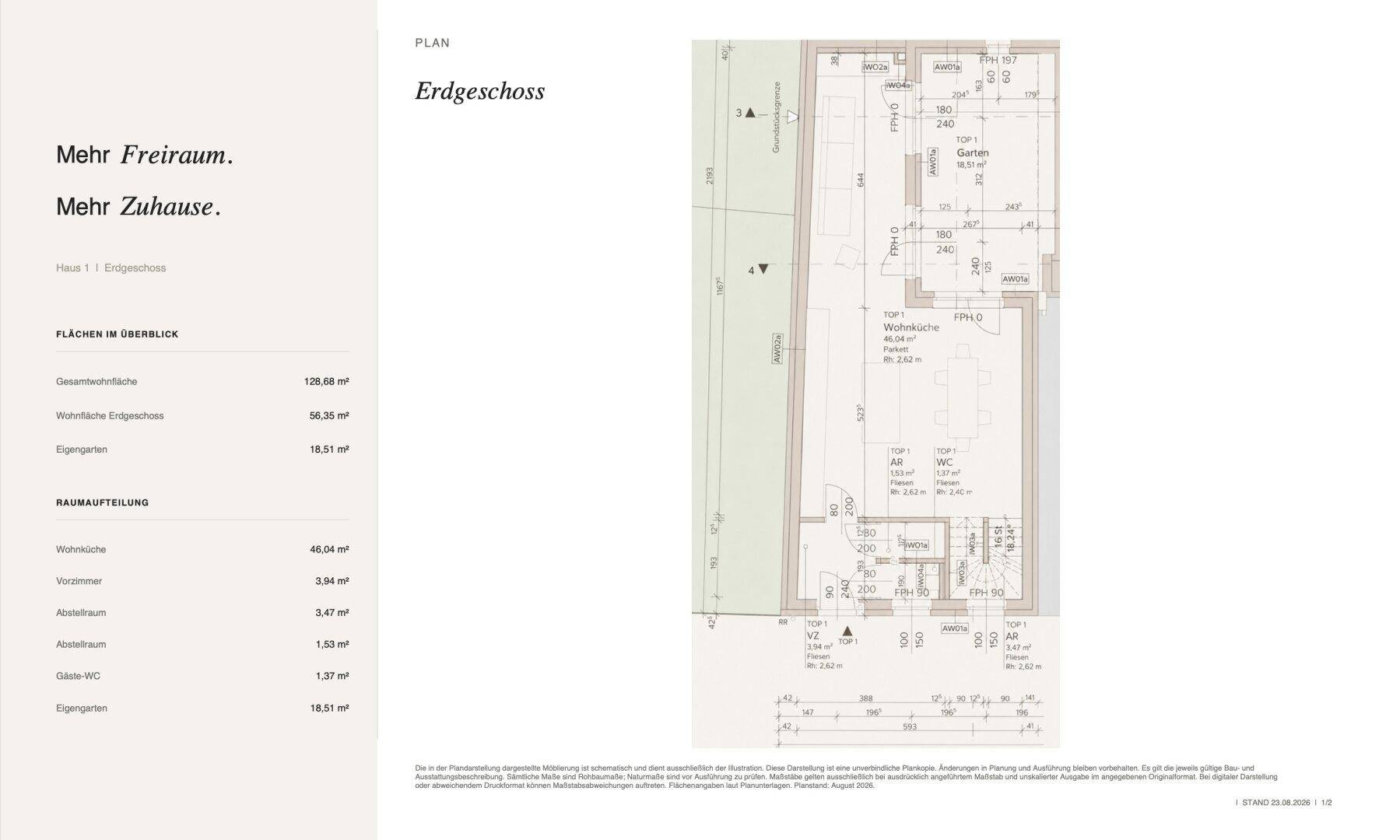 Erdgeschoss Haus 1