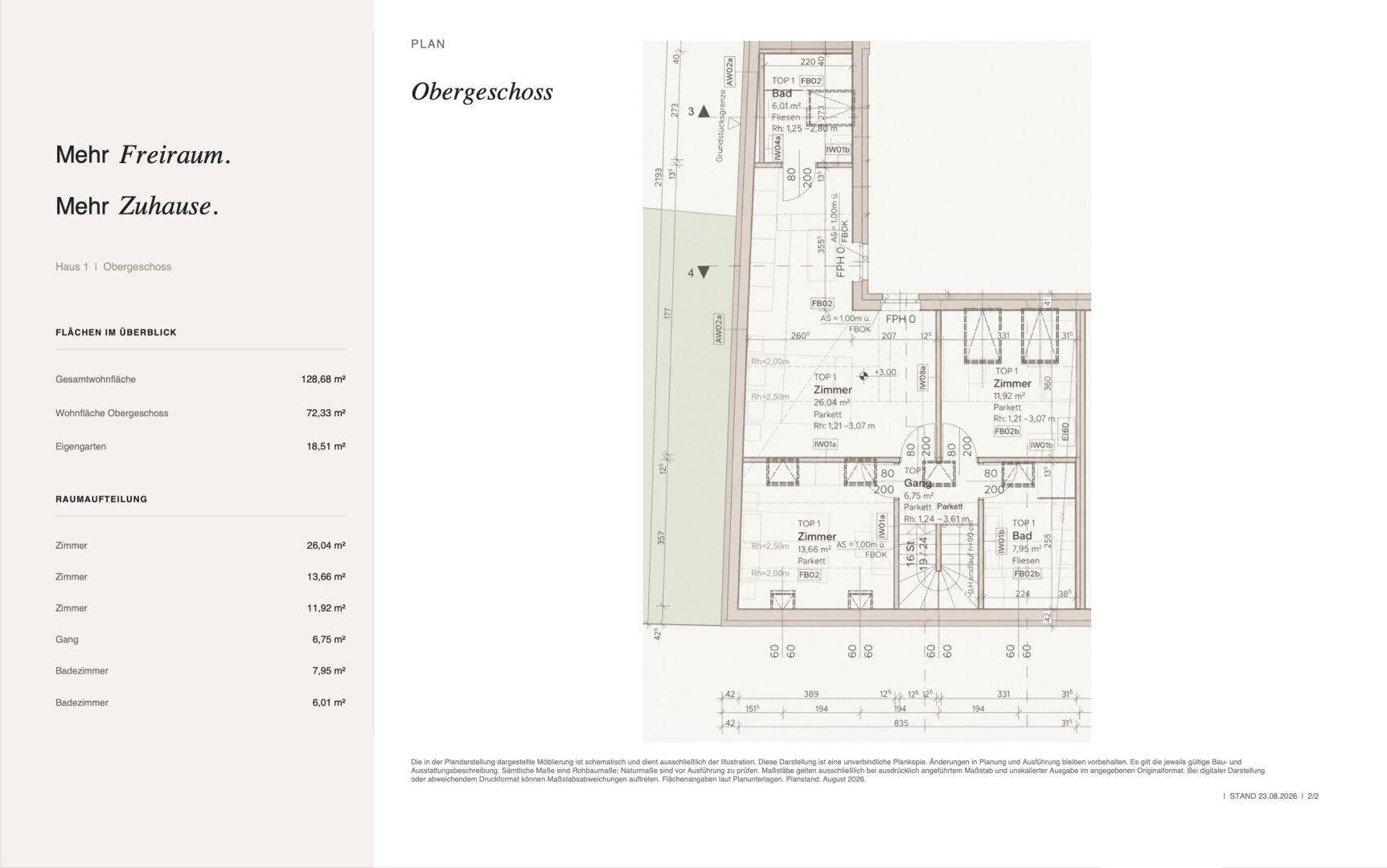 Obergeschoss Haus 1