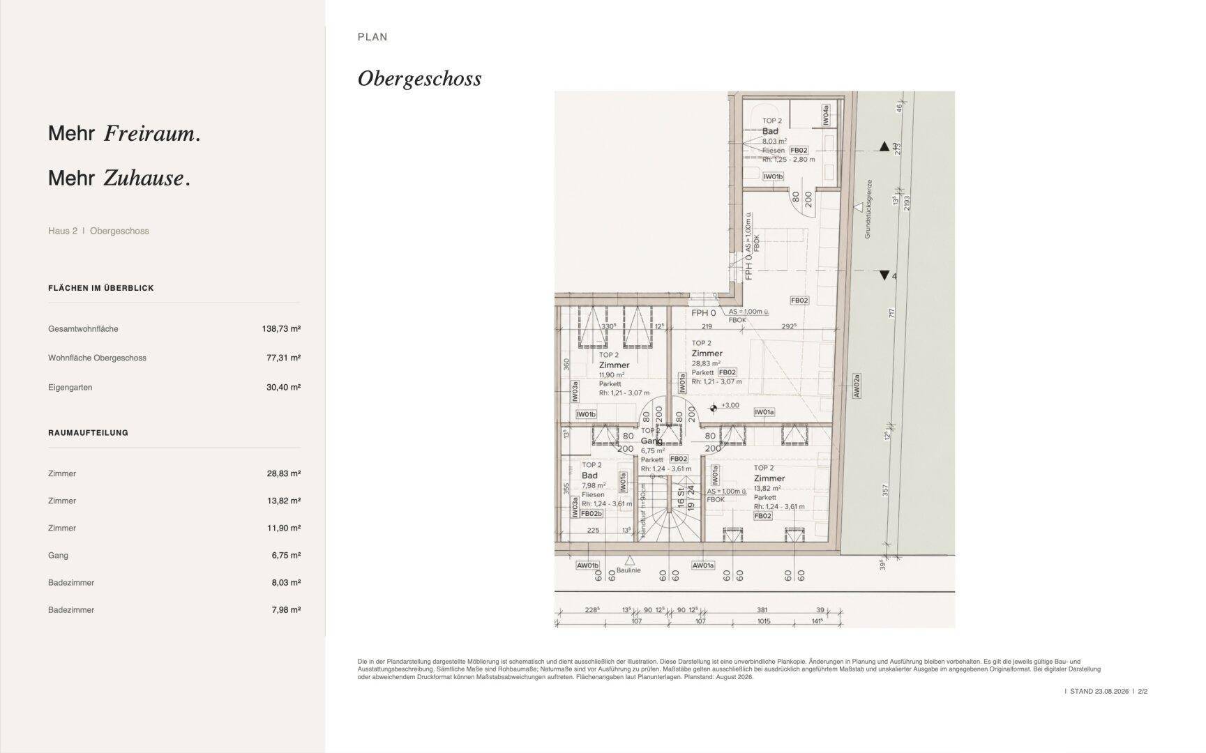 Obergeschoss Haus 2