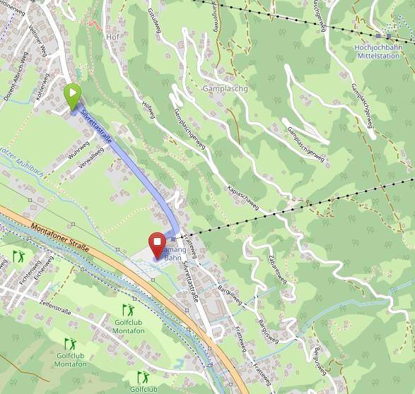 © OpenStreetMap Mitwirkende Enfernung Zamangbahn