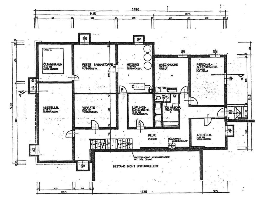 Untergeschoss Neubau