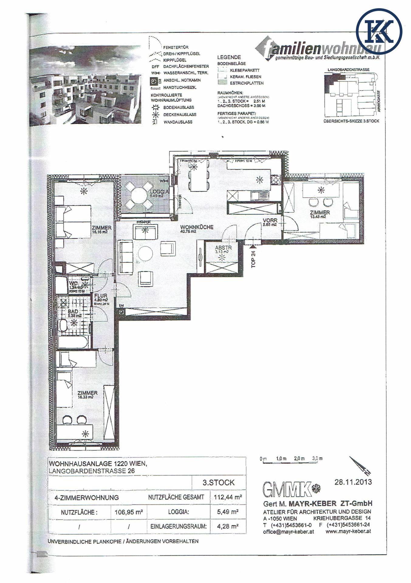 Grundriss Wohnung 1220