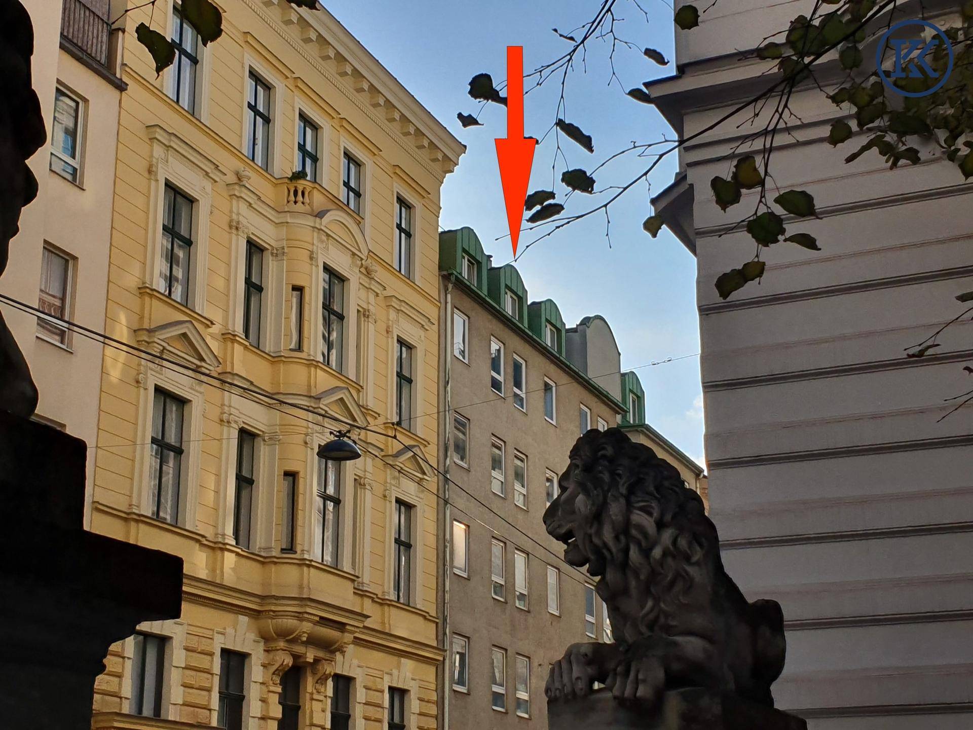 Belvederegasse mit Löwe