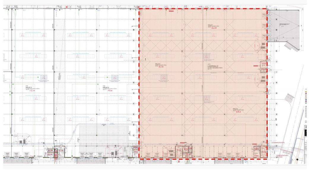 K01 Halle H, 5.830m² Produktion - Grundriss