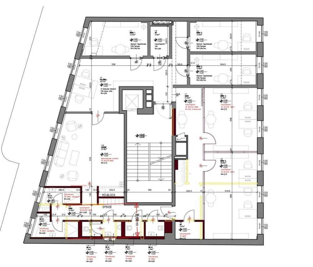 Grundriss 1. OG Siebensterngasse