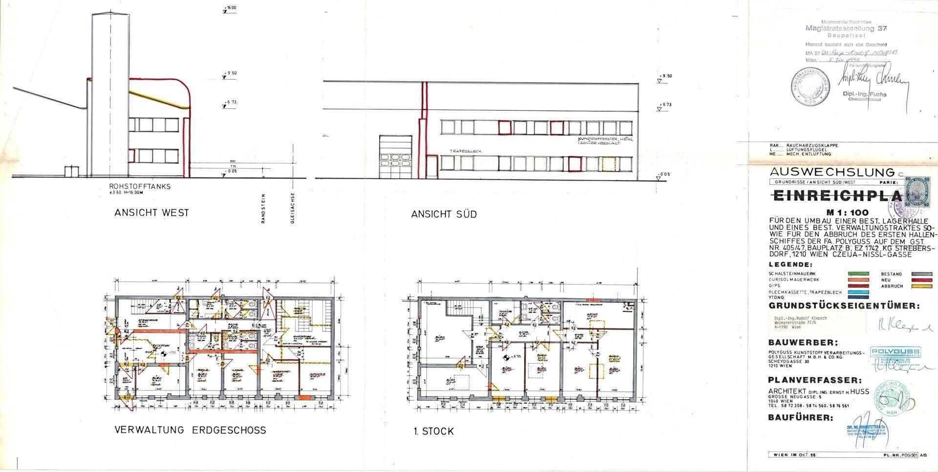 Büro Auswechselplan 1990