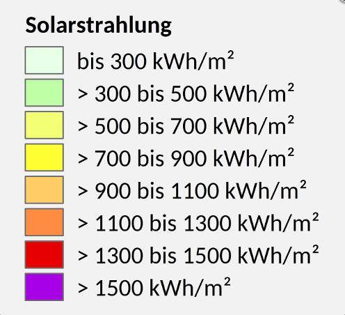 Legende Solarpotenzial