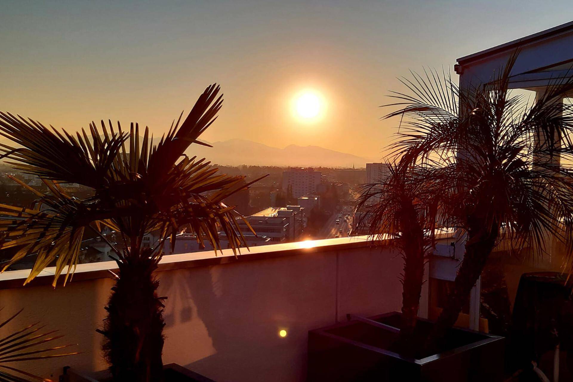 Aussicht bei Sonnenuntergang