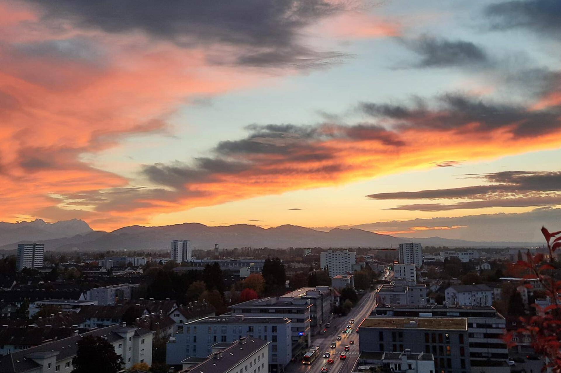 Aussicht bei Sonnenuntergang