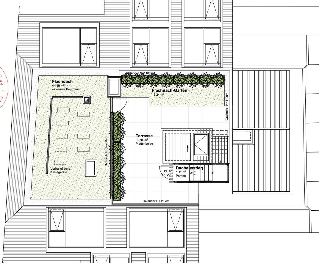 Grundriss Dachterrasse