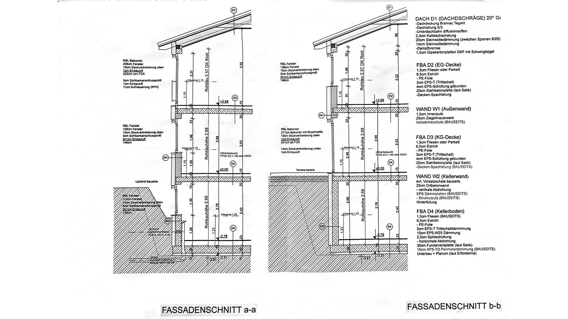 Grundriss - Fassadenschnitt