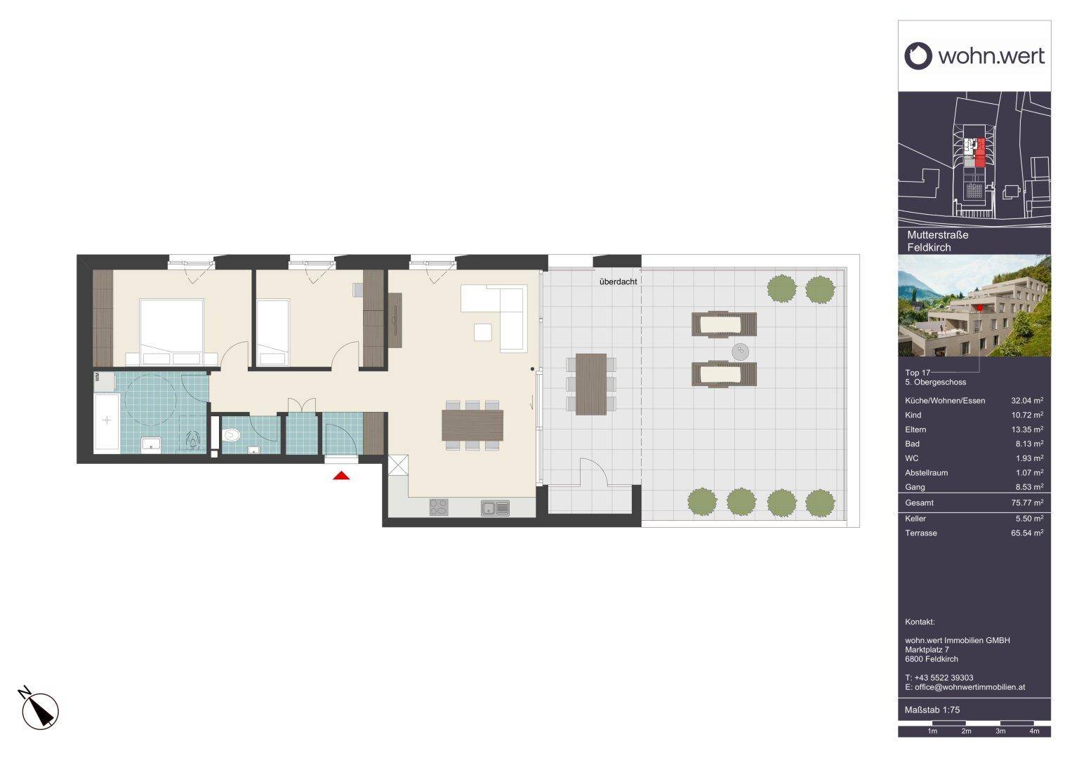 Wohnanlage "Hillside" - Traumhafte 3-Zimmerwohnung mit imposanter Terrasse - Top 17 - Ansicht 4