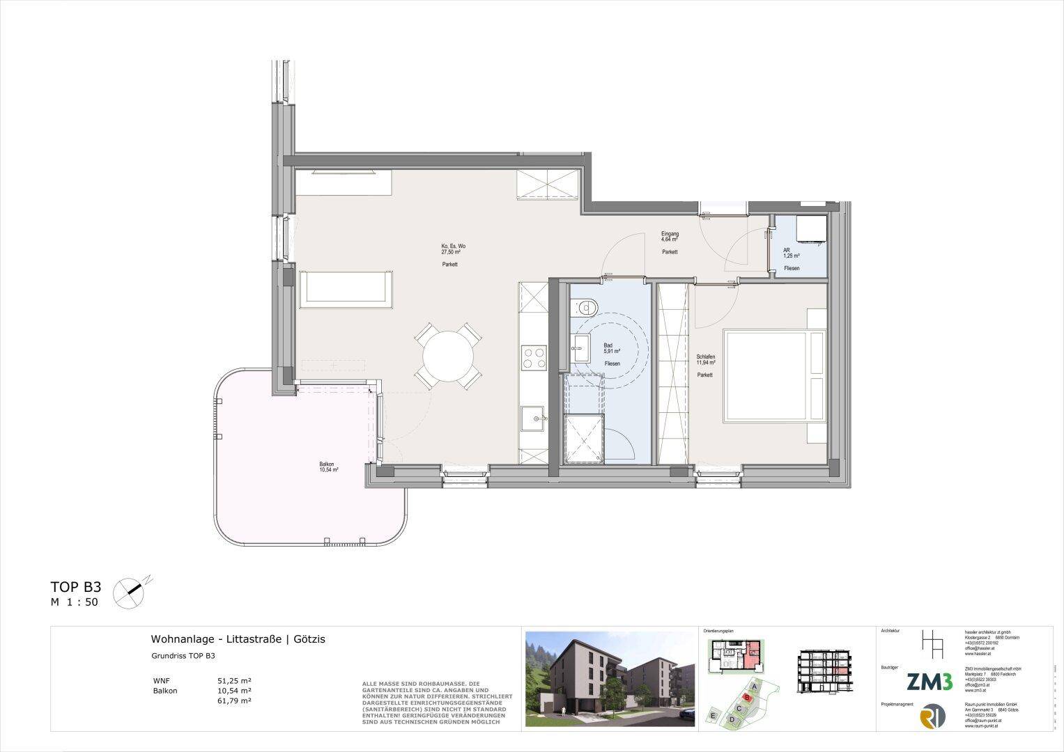 Grundriss - Top B3