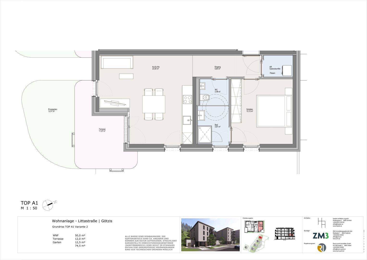 Grundriss - Top A1 - Variante 2