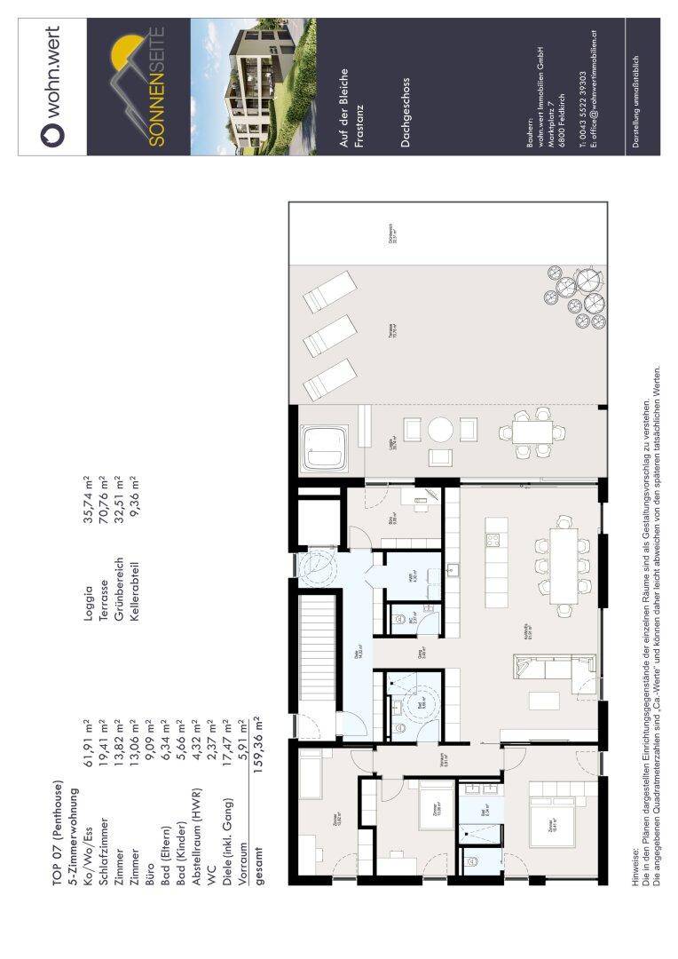 Wohnanlage "Sonnenseite" - Sensationelles Penthouse mit imposanter Terrasse - Top 7 - Mehr