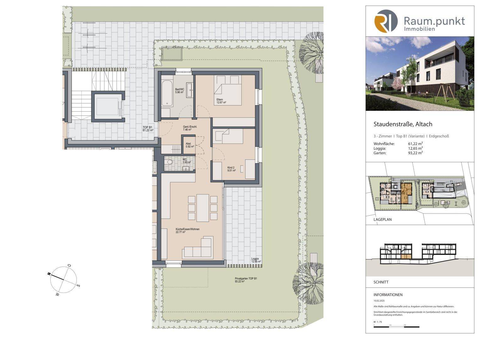 3-Zimmer-Gartenwohnung in Altach - Ruhelage / Top B1 - Mehr