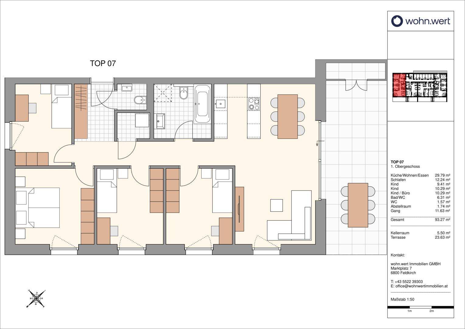Wohnanlage "Glattenstein" - Kompakte 5-Zimmer-Terrassenwohnung - Top 7 - Ansicht 5