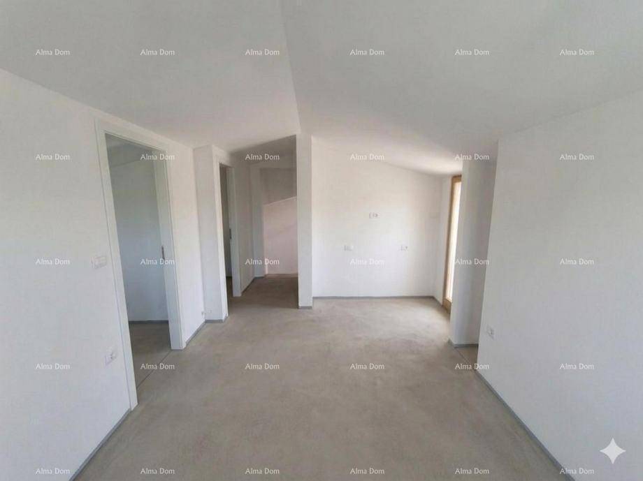Heller, unmöblierter Innenraum mit weißen Wänden und Betonboden, bereit für den Ausbau.