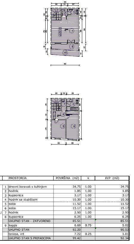 Grundriss mit Raumaufteilung und Flächenangaben in Quadratmetern.