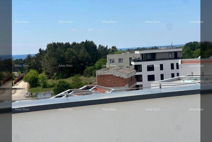 Panoramablick über die Dächer der Nachbargebäude und das weite Meer am Horizont.