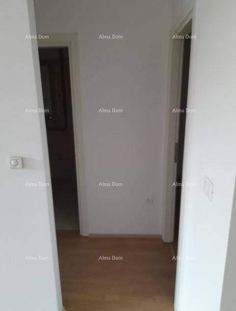 Heller Flur mit Holzboden und weißen Wänden, der zu weiteren Räumen führt.