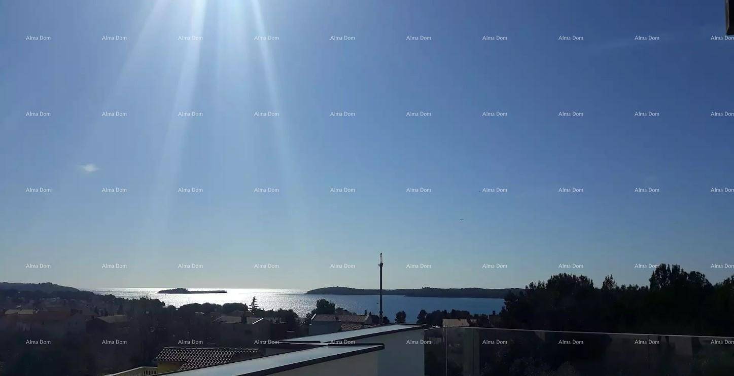 Weitläufiger Meerblick von der Immobilie unter strahlend blauem Himmel.