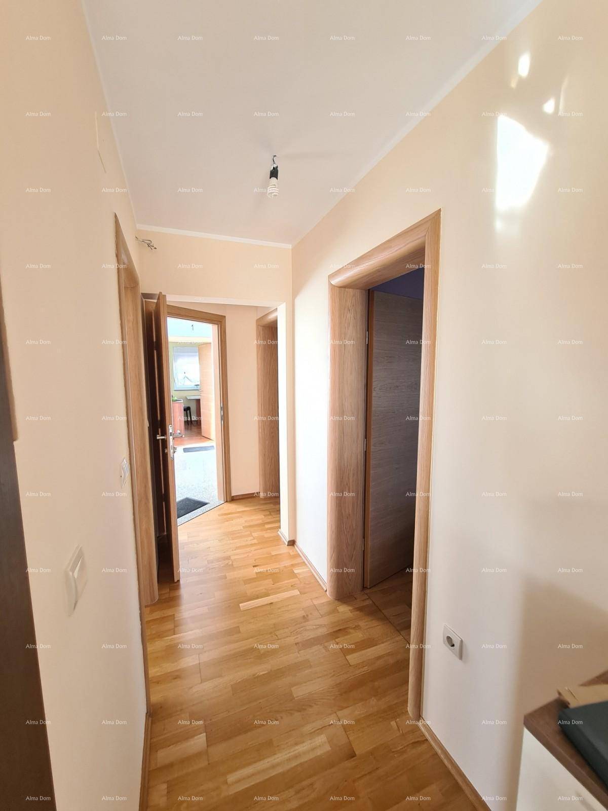 Heller Flur mit Holzboden, der zu den verschiedenen Zimmern und dem Badezimmer führt.