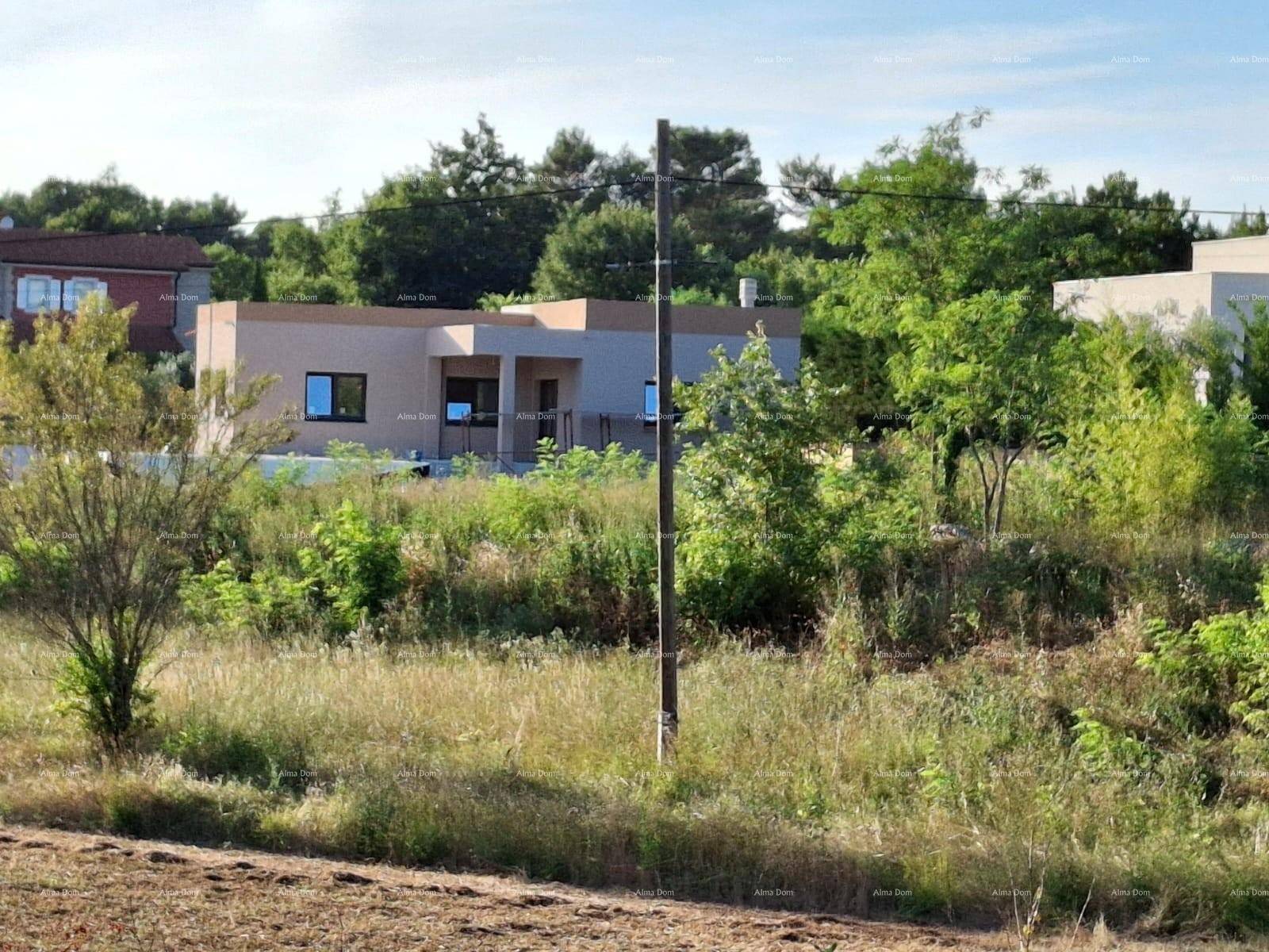 Modernes Haus eingebettet in eine grüne, ländliche Landschaft mit viel Vegetation.