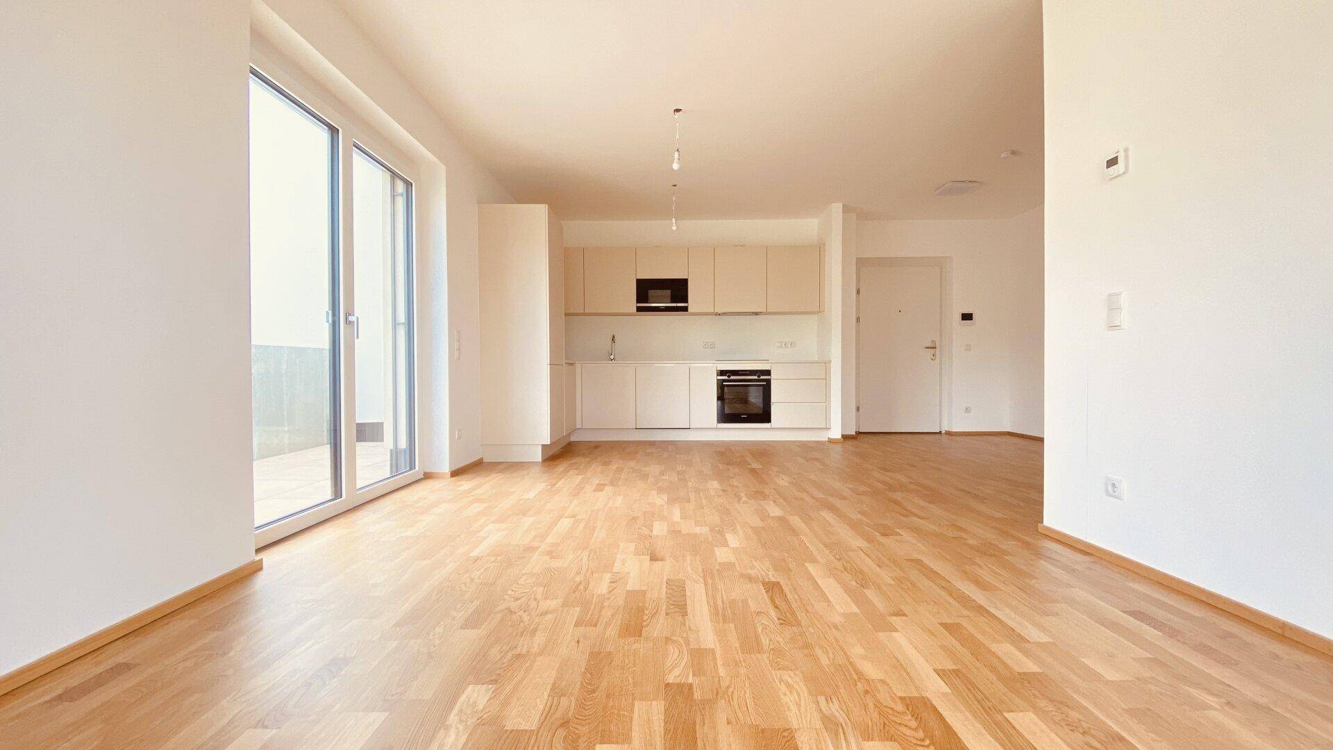 Neubau Erstbezug Gemütliche Drei Zimmer Wohnung mit Balkon und Grünblick - Ansicht 3