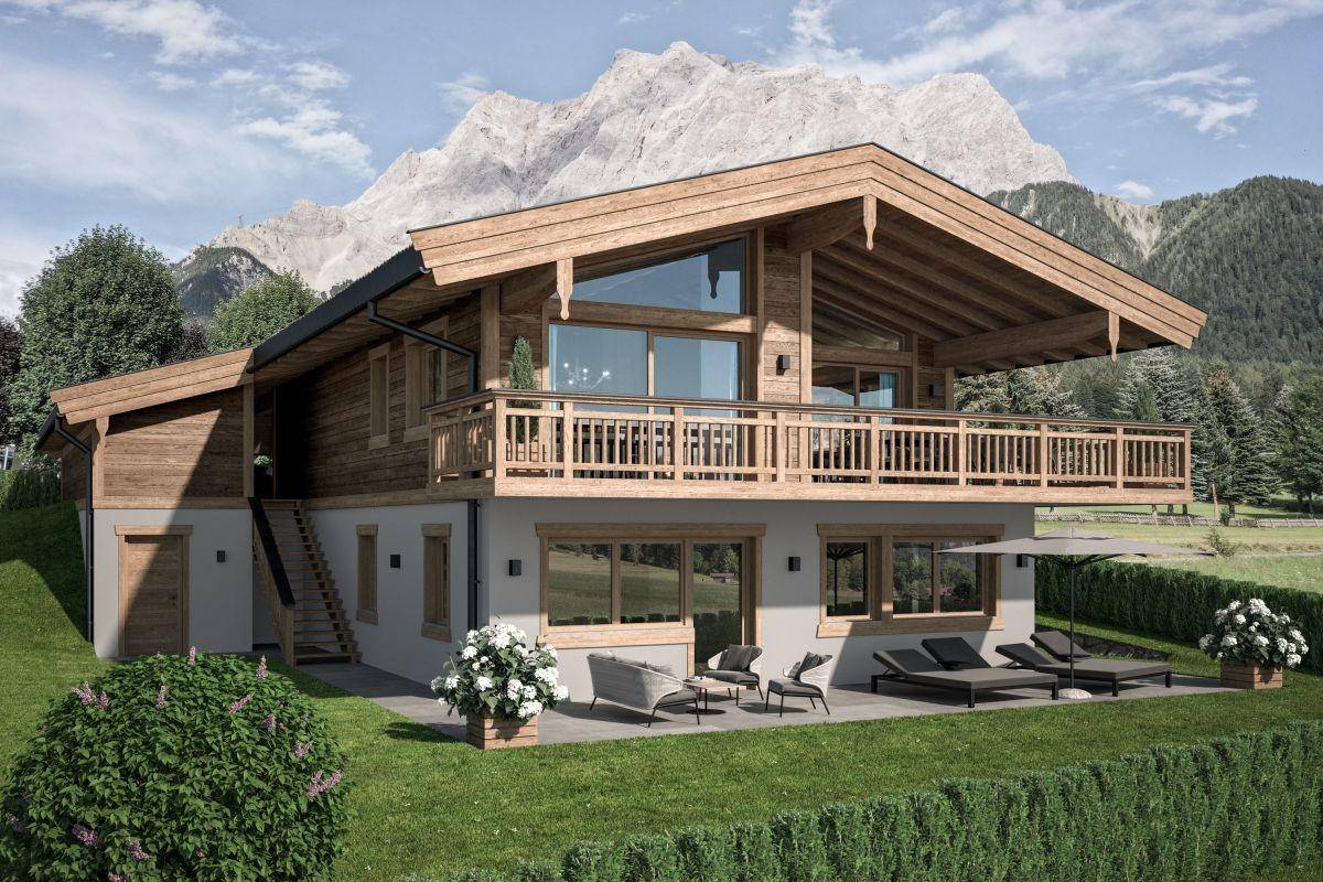 Chalet Sisi auf der Sonnenseite der Zugspitze - Visualisierung