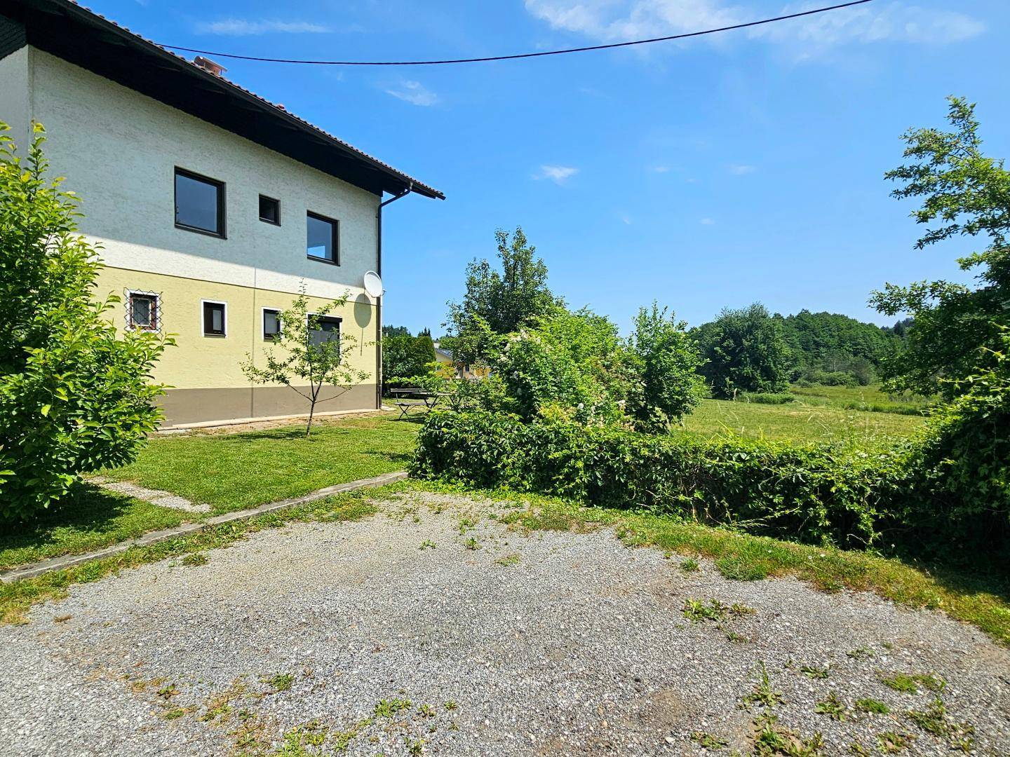 Ansicht Süd und Parkplätze