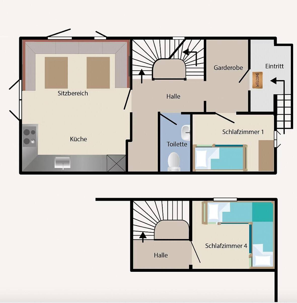 Haus 2 Erdgeschoss & Keller