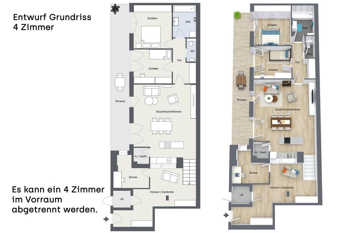 Grundriss 4 Zimmer