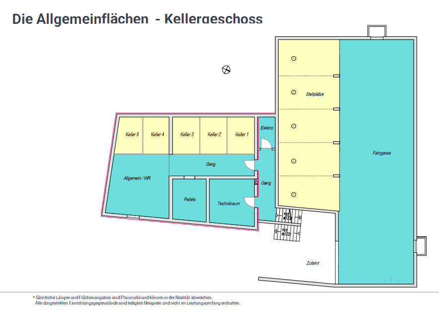 Kellergeschoss (Kellerabteil & Garagenabstellplätze)
